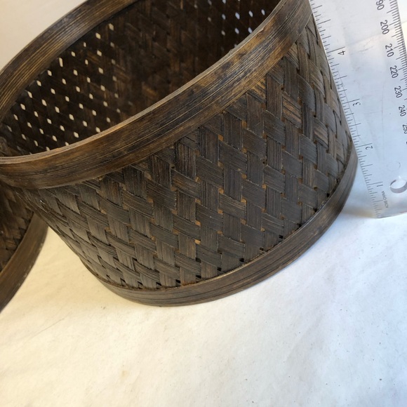 2 Vintage Woven Canisters Containers With Lids - Picture 9 of 16